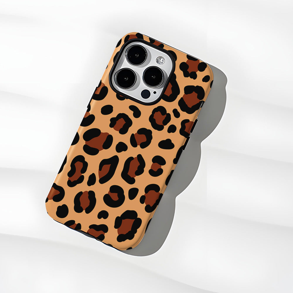 Custom 2 in 1  PC+ TPU Leopard pattern iPhone 15/14/13/12 Pro Max Case
